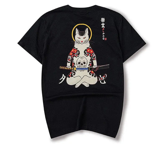 Divine Irezumi Cat Warrior T-Shirt