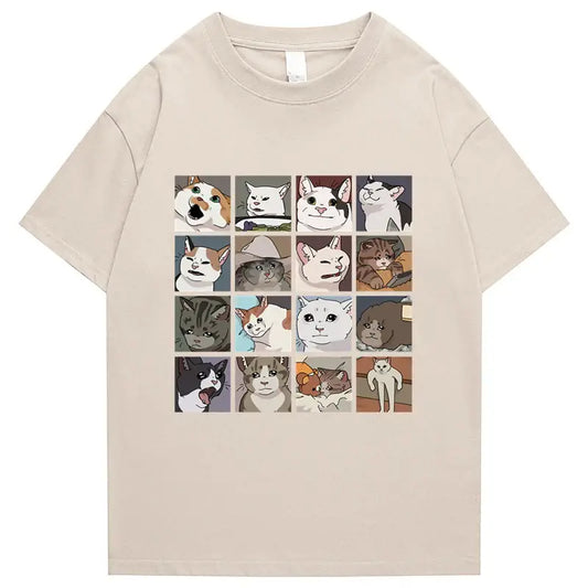 Funny Cat Meme Mosaic T-Shirt